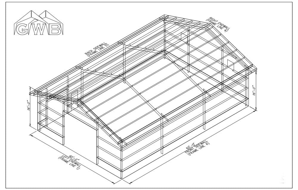 40 x 60 Shop Steel Building Kit