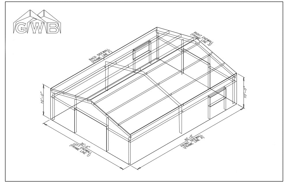 30 x 40 Shop Steel Building Kit