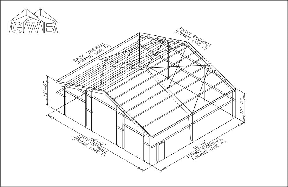 46 x 40 Shop Steel Building Kit